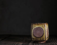 Load image into Gallery viewer, "The Circle Game" Handmade Kurinuki Square Stoneware Teacup