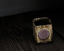 Load image into Gallery viewer, "The Circle Game" Handmade Kurinuki Square Stoneware Teacup