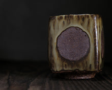 Load image into Gallery viewer, "The Circle Game" Handmade Kurinuki Square Stoneware Teacup