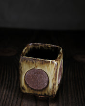 Load image into Gallery viewer, "The Circle Game" Handmade Kurinuki Square Stoneware Teacup