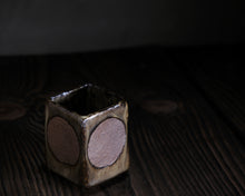 Load image into Gallery viewer, "Sisters of The Moon" Handmade Kurinuki Square Stoneware Teacup