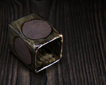 Load image into Gallery viewer, "Sisters of The Moon" Handmade Kurinuki Square Stoneware Teacup