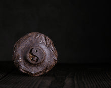 Load image into Gallery viewer, &quot;Balanced Rock&quot; Handmade Kurinuki Faceted Stoneware Tea Bowl w/ Inclusions &amp; Yin Yang Foot
