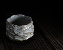 Load image into Gallery viewer, &quot;The Spring Fed Pond&quot; Handmade Kurinuki Faceted Stoneware Tea Bowl
