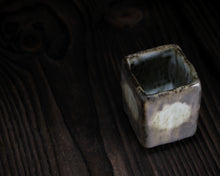 Load image into Gallery viewer, &quot;Hills of Mist&quot; Handmade Kurinuki Square Stoneware Teacup
