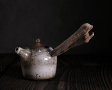 Load image into Gallery viewer, &quot;The Rusted Wheelbarrow&quot; Teapot w/ Driftwood Side Handle
