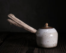 Load image into Gallery viewer, &quot;The Rusted Wheelbarrow&quot; Teapot w/ Driftwood Side Handle
