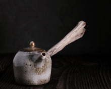 Load image into Gallery viewer, &quot;The Rusted Wheelbarrow&quot; Teapot w/ Driftwood Side Handle
